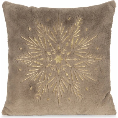 Eurofirany chlpatá Vianočná SNOWFLAKE BÉŽOVÁ 45 x 45 CM