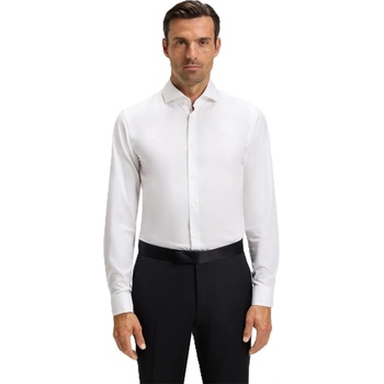 HUGO BOSS Риза с дълъг ръкав Boss Men's H Hank Spread Long Sleeve Oxford Shirt - White