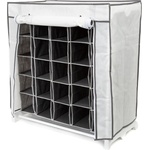 Compactor Черно-бяла текстилна етажерка за обувки Обувки, 25 отделения - Compactor (RAN6410)