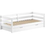 VIPACK Бяло детско легло 90x200 cm от масивен бор разтегателно с включена подматрачна рамка Margrit - Vipack (MGCO93RB14)