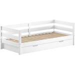 VIPACK Бяло детско легло 90x200 cm от масивен бор разтегателно с включена подматрачна рамка Margrit - Vipack (MGCO93RB14)