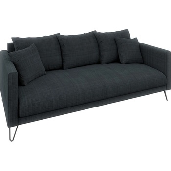 ROPEZ Тъмносив шенилов диван 200 cm Freya - Ropez (Freya Sofa 3os. tk. Flow 18 Czarny Metalowy Pręt)