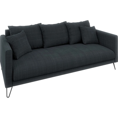 ROPEZ Тъмносив шенилов диван 200 cm Freya - Ropez (Freya Sofa 3os. tk. Flow 18 Czarny Metalowy Pręt)