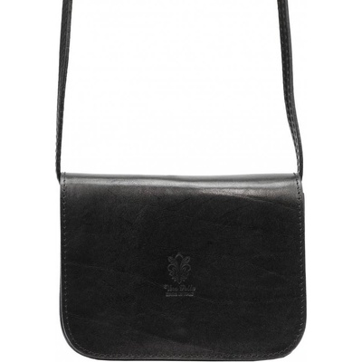 Vera Pelle kožená malá dámská crossbody kabelka černá