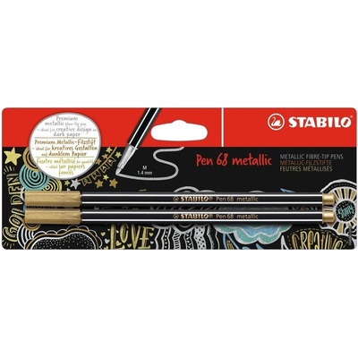 Stabilo Pen 68 2 ks zlaté v blistri