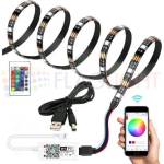  Комплект USB LED лента FLAG LIGHT 2.5 m за фоново осветление зад телевизора с WiFi +RF контролер, Backlight TV RGB set (1195)