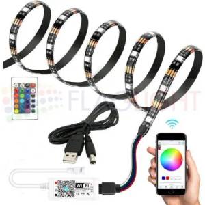  Комплект USB LED лента FLAG LIGHT 2.5 m за фоново осветление зад телевизора с WiFi +RF контролер, Backlight TV RGB set (1195)