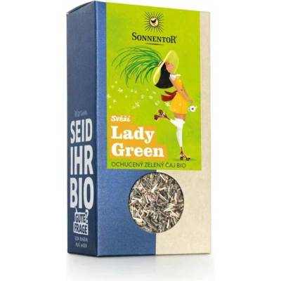 Sonnentor Svěží Lady Green bio ochucený zelený čaj 90 g sypaný balení 6 ks
