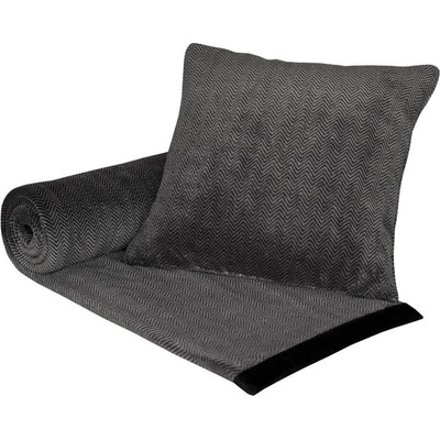 SCANquilt pléd Royal zic zac tmavě šedá střední 150x200
