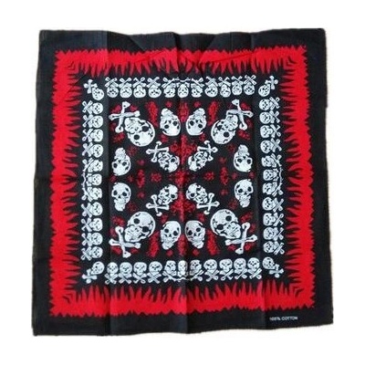 Rocka Red black Skulls & Flames