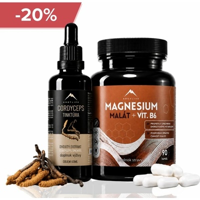 Hrotlife Energy bundle: Cordyceps tinktúra 50 ml a Magnézium malát 90 kapsúl