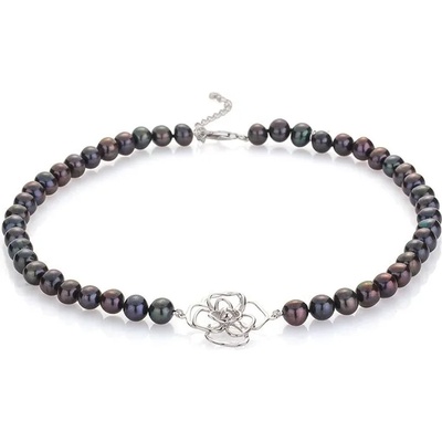 Swan Колие със сладководни черни перли RB256NB Swan