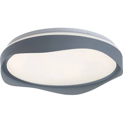 Israh, indoor ceiling lamp, grey metal lamp with white plastic shade, 40W, with shade: 1850lm, without shade: 4000lm, 40 (71249)