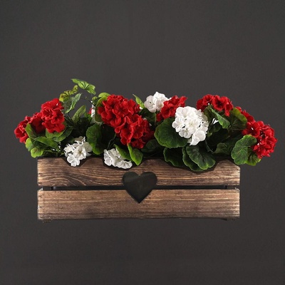 Amadea Dřevěný truhlík se srdíčkem tmavý 52x21,5x17 cm – Hledejceny.cz