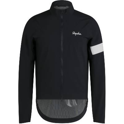 Pánska cyklistická bunda Rapha Men's Core Rain Jacket - Black/White XXL