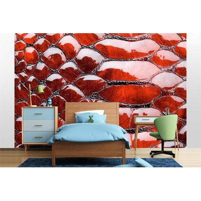 DIMEX ART Самозалепваща се флизелинова фототапета червена змийска кожа 375 x 250 см