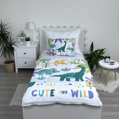 Jerry Fabrics povlečení do postýlky Dino Cute and Wild baby 100 x 135 cm 40 x 60 cm – Sleviste.cz