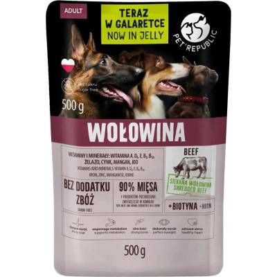 PetRepublic s kúskami hovädzieho mäsa v želé 500 g