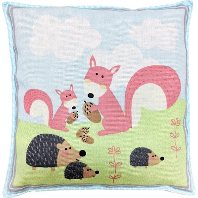 Ovopecka nahřívací polštářek s třešňovými peckami Veverky a Ježci 15x15 cm