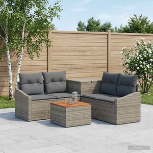 vidaXL Комплект дивани 6 бр. Сив и тъмен сив 55 x 55 x 37 см (3447300)