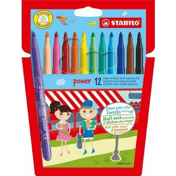 STABILO Комплект флумастери, Stabilo, Power ST280/12-01, 12 цвята (ST280/12-01)