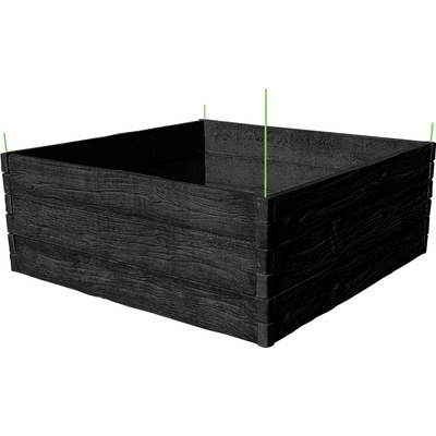 Barigadi Vyvýšený záhon betónový 200 x 200 cm výška 75 cm vzor drevo antracit