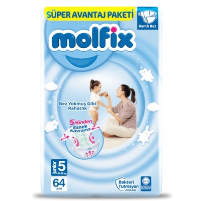 Molfix Бебешки пелени Molfix 5 - 64 броя