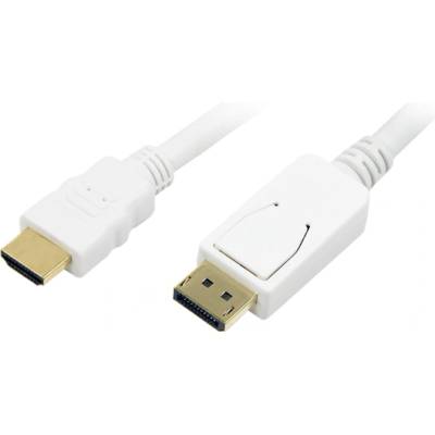 LogiLink Кабел LogiLink DisplayPort - HDMI l, бял, 2 м