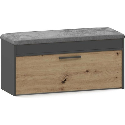 DobreSny Botník s lavicí Parma dub artisan / šedá