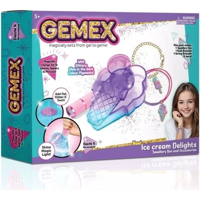 KIDSGRO Gemex: Комплект за изработка на бижута от сладолед с гел скъпоценни камъни (HUN3688)