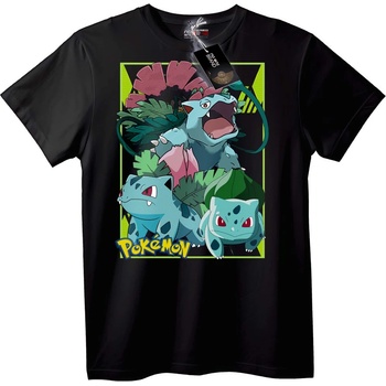 NOONEBRAND Тениска Pokémon Bulbasaur еволюция - L, Black