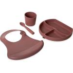 BabyJem Силиконов комплект за хранене BabyJem - 4 части, Mocha (728)