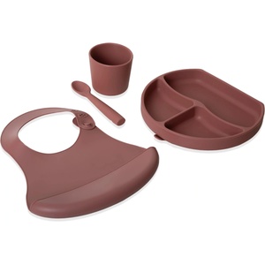 BabyJem Силиконов комплект за хранене BabyJem - 4 части, Mocha (728)