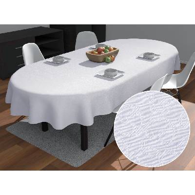 Biante Teflónový oválny obrus TF-078 Ornamenty - studená biela 50x100 cm