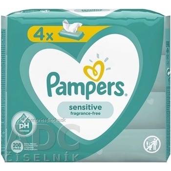 PAMPERS Baby Wipes Sensitive vlhčené obrúsky 4 x 52 ks (208 ks)