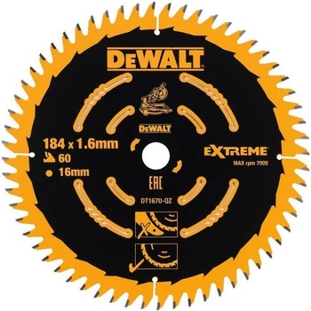 DeWalt DT1670 Pilový kotouč Extreme 184x16 mm, (60 zubů)