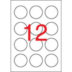 APLI Етикет, кръгъл, 60 mm, бял, APLI, 1200 етикета в опаковка 01244 (01244)