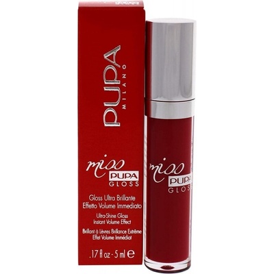 PUPA Milano Třpytivý lesk na rty Miss Pupa Gloss Ultra Shine Gloss Instant Volume Efect 305 Essential Red5 ml