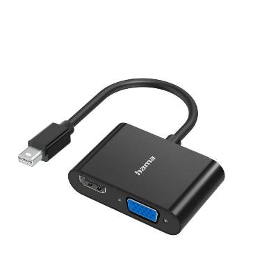 Видео адаптер 2 в 1, Mini Displayport - VGA & HDMI, Ultra-HD 4K (HAMA-300086)