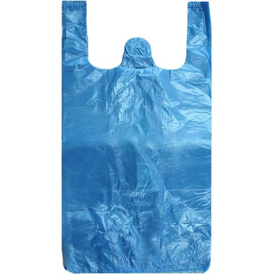 Mikrotenová taška, nosnosť 10 kg, dĺžka 55 cm, šírka 30 cm, záložka 18 cm, modrá, 200 ks