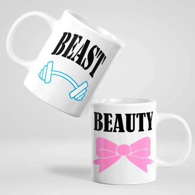 Art gift Чаши за двойки - Beast - Beauty