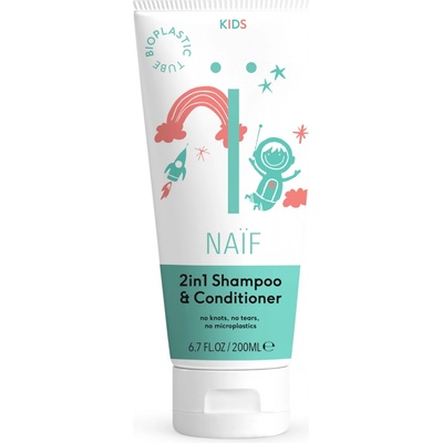 NAIF Dětský šampon a kondicionér 2v1 pro snadné rozčesávání přírodní 200 ml – Zboží Dáma