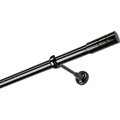 OK-GarnýžeCY Garnýž kovová jednořadá 25mm Cylinder onyx 180 cm do stěny / na tunýlek - bez kroužků