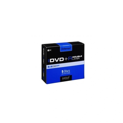 Intenso Носител за съхранение Intenso DVD+R 8.5GB, 8x, Jewel Case, Dual Layer 5 бр. (4311245) (4311245)