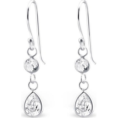 all4Silver strieborné náušnice Slza M23314-A4S peridot zrkon