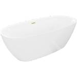 Mexen Luvo Slim свободностояща вана 170 x 75 cm, бяла, златен четкан преливник - 52801707500-55 (52801707500-55)
