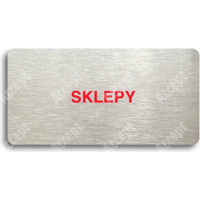 ACCEPT Piktogram SKLEPY - stříbrná tabulka - barevný tisk bez rámečku