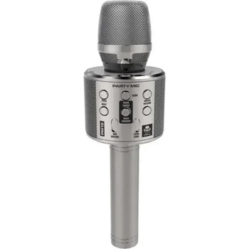 iDance Детски парти микрофон с led светлини - сребрист