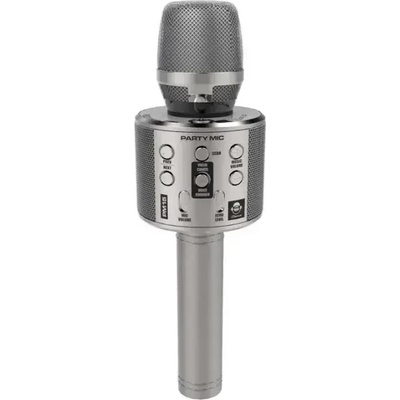 iDance Детски парти микрофон с led светлини - сребрист