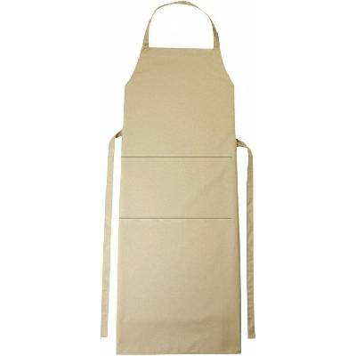 CG Workwear zástěra Verona s laclem a kapsou béžová tmavá 90 x 75 cm CGW1146